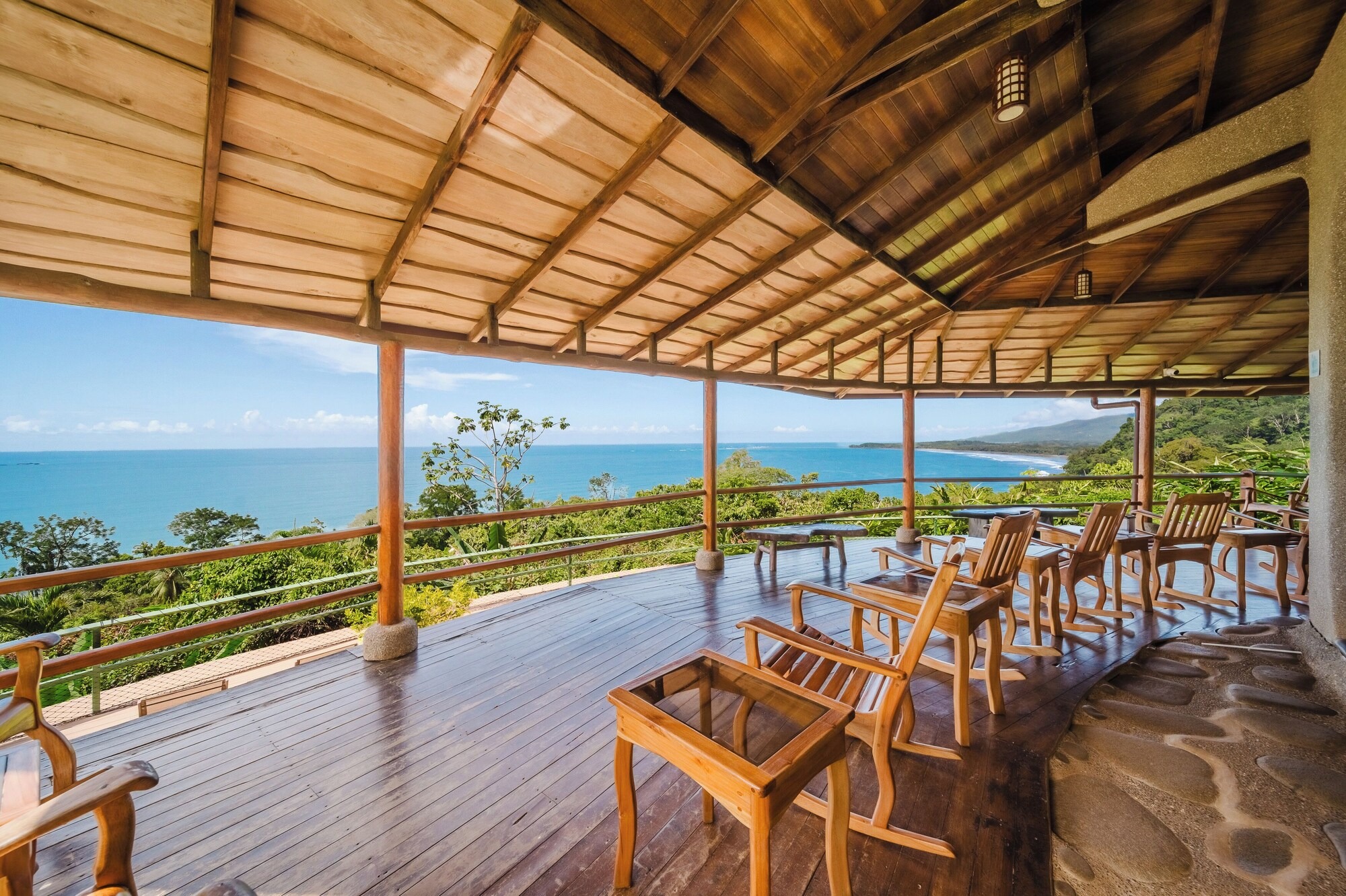 the deck at La Cusinga Lodge in Costa Rica